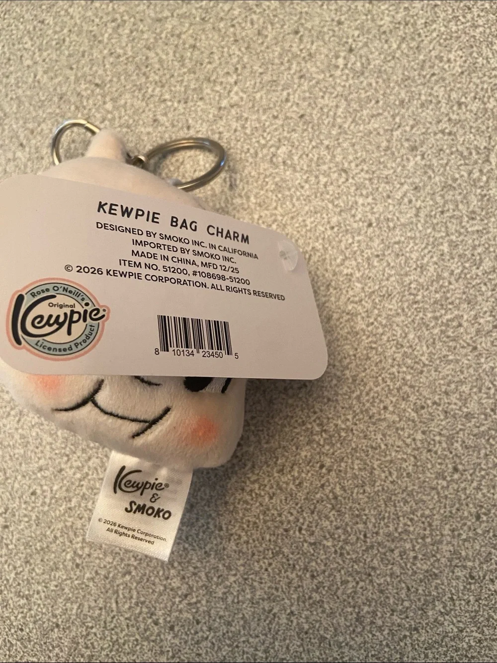 Plush Keychain - Cream Kewpie Face